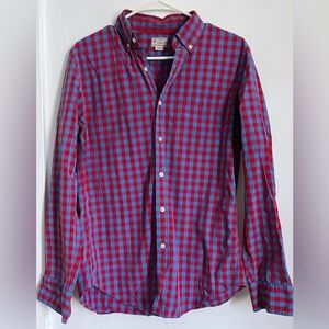 J. Crew • Men's Red and Blue Gingham Plaid Checkered Shirt